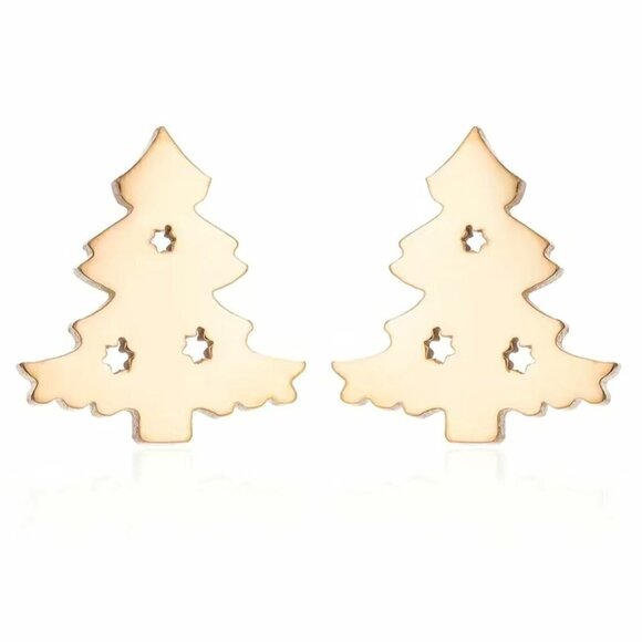 Christmas Tree Stainless Steel Stud Small Earrings #1146 - Picture 5 of 8